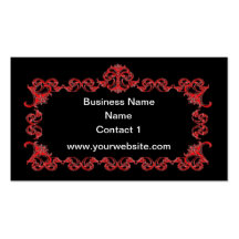 Beautiful Vintage Red Grunge Floral Business Card