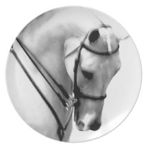 Beautiful white Horse head Party Plate