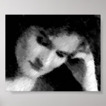 Beautiful Woman Thinking Print