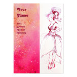 BEAUTY FASHION ,red pink,fuchsia white pearl Business Card Template