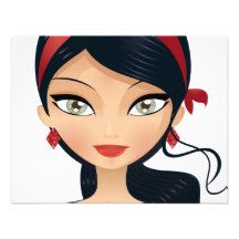 Beauty Girl Custom Invitation