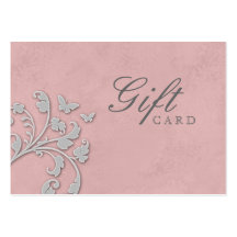 Beauty Salon Gift Card Floral Butterfly Pink Business Card Templates