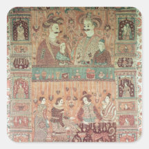 Bedspread depicting native potentates sticker