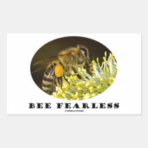 Bee Fearless (Bee On Yellow Flower) Rectangle Sticker