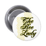 bee lady pinback button