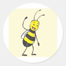 Bee Shirt | Custom Bee Waving Hand Come Round Stickers