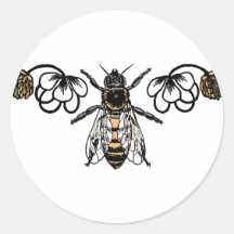 bee with clover sticker