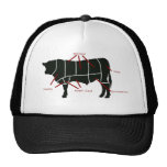 Beef Butcher Chart - Tasty Delicious Yummy Beef! Mesh Hats