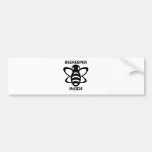 Beekeeper Inside (Black White Bee Drawing) Bumper Sticker