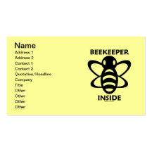 Beekeeper Inside (Black White Bee Drawing) Business Card Templates