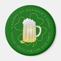 Beer me or kiss me fridge magnets