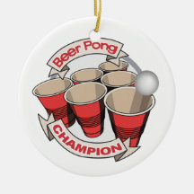 Beer Pong Champion Gift Ornaments