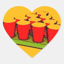 Beer Pong Heart Sticker