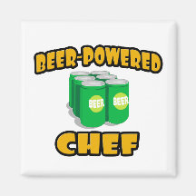 Beer-Powered Chef Refrigerator Magnets
