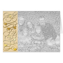 Beige and Gold Filigree Photo Christmas Card