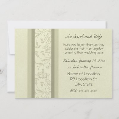 Beige Floral Wedding Vow Renewal Invitations by DreamingMindCards