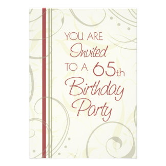 65th Birthday Invitation Templates, 3,000 65th Birthday Invitations