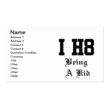 being a kid business card template