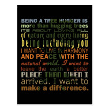 Being a Tree Hugger Post Card