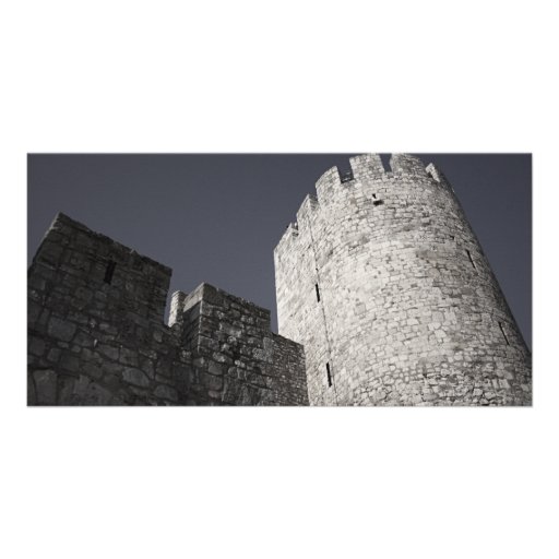 Belgrade Mediaeval Fortress Stone Wall and Tower Photo Card