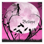 Believe fairy moon print art photo