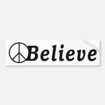 BELIEVE in PEACE Bumper Stickers