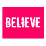 Believe - Inspire, Motivate, Pink Postcards