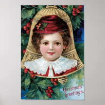 Bell on Christmas Tree Poster