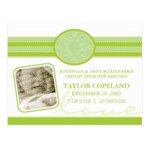 Bella Baby Seagrass Birth Announcement Postcards