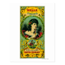 Belle of Virginia Tobacco LabelPetersburg, VA Postcards