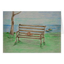 Bench. Missing You Greeting Card