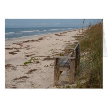 Bench on the Beach Greeting Cards