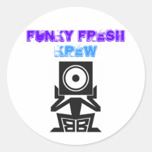 beneaththebeat, FUNKY FRESH , KREW Round Sticker