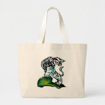 Bengal White Tiger Tote Bags