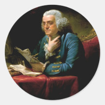 Benjamin Franklin by David Martin done in 1767 Sticker