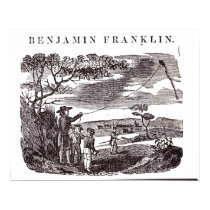 Benjamin Franklin  Conducts his Kite Experiment posters