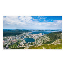 Bergen city photo print