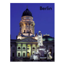 Berlin in night lights post card