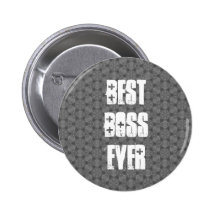 Best Boss Ever Modern Silver Star Pattern Buttons
