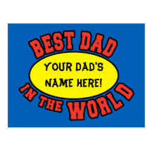 Best Dad in the World Customise Father's Day Post Card