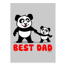 Best Dad Panda Postcard