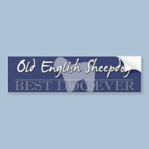Best Dog Old English Sheepdog Bumper Sticker bumper stickers