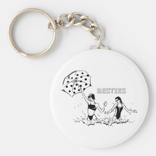 Best Friends at the Beach Key Chain