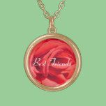 best friends forever red rose necklace necklaces