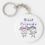 Best friends stick figure keychain