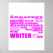 Best Girls Authors Writers : Pink Greatest Writer Print