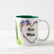 Best Mum Mug with Lime Green Stiletto and Floral H