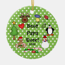 Best Papa Ever Christmas Ornament