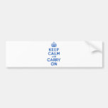 Best Price Keep Calm And Carry On Blue Bumper Sticker