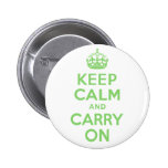 Best Price Keep Calm And Carry On Green Pins